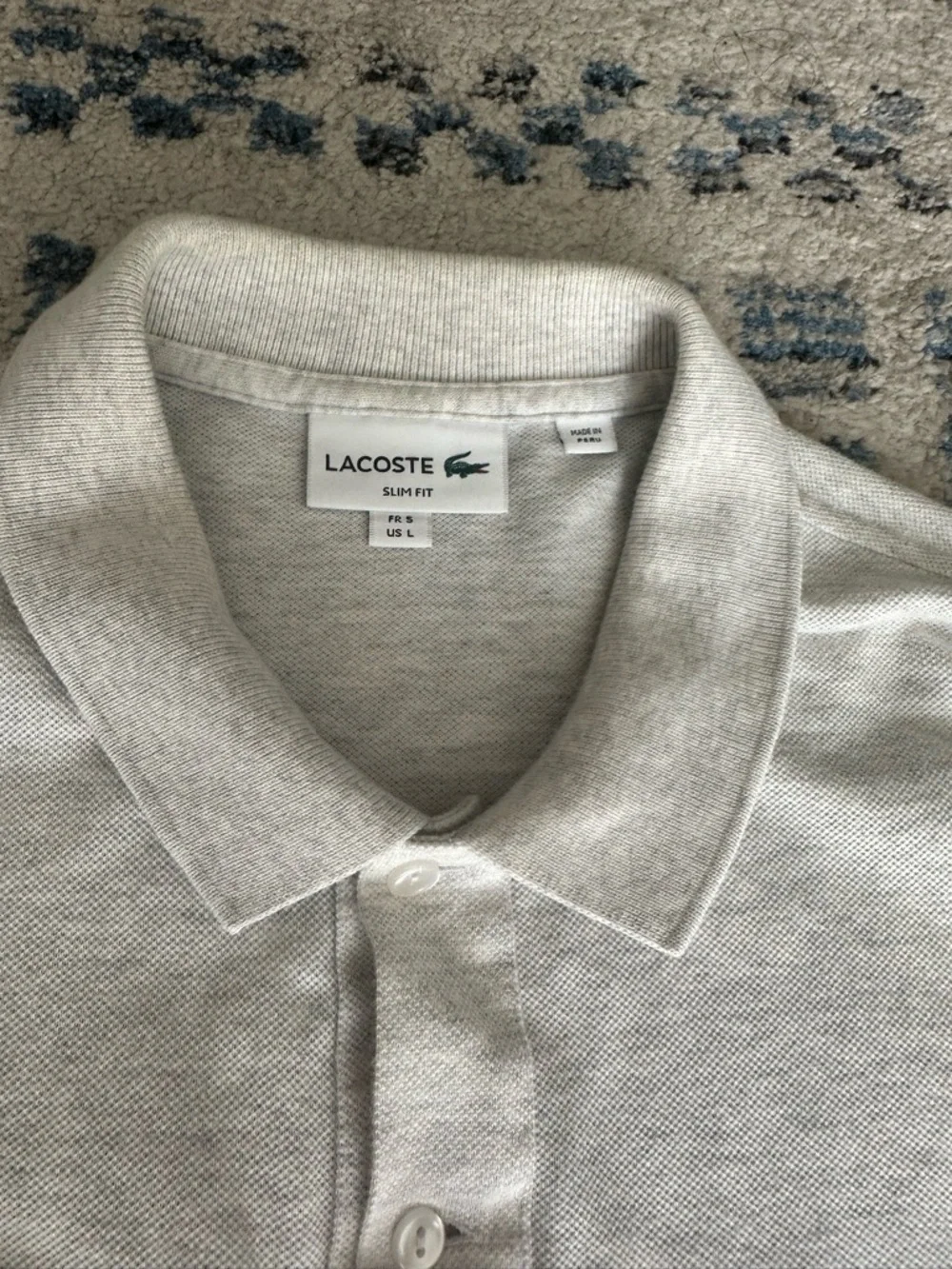 Lacoste L.12.12 Slim Fit Piqué Polo Maroon size Large (Excellent) w/ Free gray - Picture 7 of 11